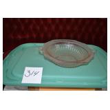 LOT CS 314  PINK DEPRESSION BOWL 10 ROUND RIBBED