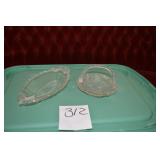 LOT CS 312  MINI GLASS BASKET & BISCUIT PLATE
