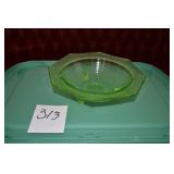 LOT CS 313  VASELINE URANUIM RIBB OCTAGON BOWL 10