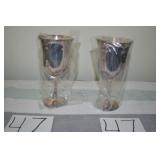 LOT CS 47 2  SILVER PLATE  GOBLETS 7 HIGH BY SALEM