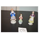 LOT CS 173 3 OCCUPIED JAPAN FIGURINES  BONE CHINA