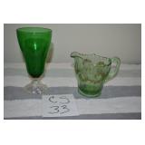 LOT CS 33  GOLD LEAF GREEN DEPRESSION ACCENTS