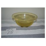 LOT CS 15 YELLOW BOWL GOLDEN GLO RIBBED 10 1/2