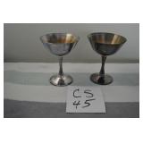 LOT CS 46 13 SILVER PLATE  NEW WINE GOBLETS