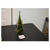 LOT CS 185 LEADED GLASS CHRISTMAS TREE LIGHTS UP