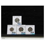 LOT KK 30 1952 /53/58 /62    JEFFERSONS NICKELS