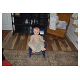 LOT CS 429 HARD RUBBER DOLL  & ROCKING CHAIR