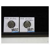 LOT KK  37 1948 / 1958 JEFFERSON NICKELS
