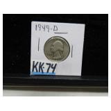 LOT KK74 SILVER WASHINGTON QUARTERS 1949 D