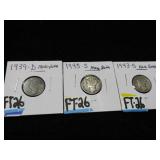 LOT FT 26  19 39 D 1943S 1945 S MERCURY DIMES