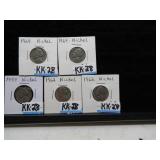 LOT KK 28 1954 1962 2  1964  2 JEFFERSON NICKELS