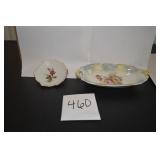 LOT CS 460 FLOWERED RELISH DISH