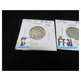 LOT FT 21 1936 & 1936 D  BUFFALO NICKEL