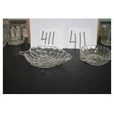 LOT CS 411  PR BUBBLE GLASS CANDY DISHES