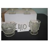 LOT CS 410 4 PCS DIAMOND POINT GLASS