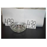 LOT CS 438  BULL EYE AND CRYSTAL CANDY DISHES