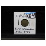 LOT KK 49 1949 5 PFENNING BANK DEUTACHERLANDER
