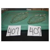 LOT CS 407   PAIR MARIGOLD LEAF CANDY DISHES
