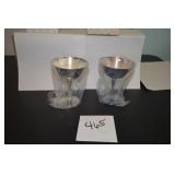 LOT CS 465 4 NEW SALEM SILVER PLATE  WINE GOBLETS