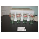 LOT CS 487  4 COCA COLA CHRISTMAS GLASSES
