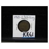 LOT KK 61 1969 ONE SHILLING REICH & ONE CENTOVOS C