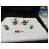 LOT MW  35 MINI BRASS  GENIE TEA POTS  GROUP