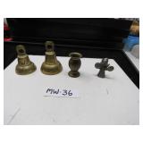 LOT MW  36  SPECIAL BRASS BELLS  SM PEWTER ANGEL