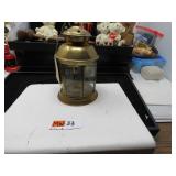 LOT MW 33  ENCASED CANDLE LIGHT  BRASS ENETCHED