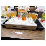 B1OO VINTAGE JUICE 5GLASSES & JUICE JAR 1950 ERA