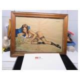 LOT MW  30 FRAMED VARGAS GIRL  18 X 14