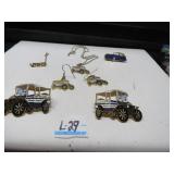 LOTL 29 ANTIQUE HERSHEY CAR CLUB EAR RING NECKLACE