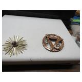 LOT B 17 VINTAGE 666 BROOCH STARBURST CORO PIN