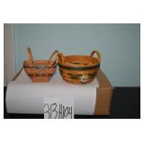 LOT CS H 104  TWO LONAGBERGER BASKETS SMALL  CHRI