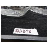 LOT B 98  HETSEY GLASS RELISH DISH  10