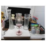 LOT B 87 LADY PINK DEPRESSION WINE GLASS