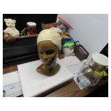 LOT B 35  VINTAGE CHALKWARE  MAWOAL BUST