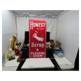 LOT MW 71 OLD TIN SIGN TOBACCO  HONEST 10 CENT