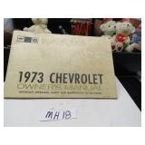 LOT MW 18 1973 OWNERS MANUAL MONTE CARLO