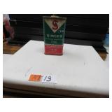 LOT KE 13 ANTIQUE SINGER SEWING MACHINE OIL TIN