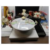 LOT BAA 49 COVERED TUREEN 12 ROUND  GOLD TRIM