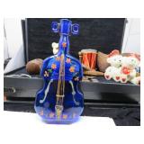 LOT BAA 53 VINTAGE HAND PAINTED COLBALT BLUE FIDLE
