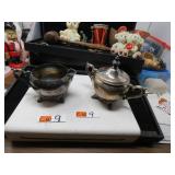 LOT CW 9 SILVER PLATE CREAMER & SUGAR