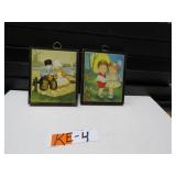 LOT KE 4 MID CENTURY WALL PLAQUES DUTCH BOY & GIRL