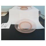 LOT EE 34 PINK DEPRESSION LG FRUIT BOWL 9 ROUND