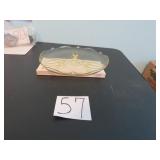 LOT EE 57 THREE LEG FANCY YELLOW DEPRESSION GLASS