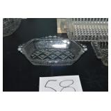 LOT EE 58  PRESS GLASS DIAMOND STAR  3 PLATES