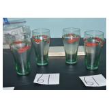LOT EE 61 4 COKE GLASSES COLLECTOR