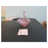 LOT EE42 FENTON PINK GLASS BASKET