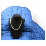 LOT BB12 GOLD TONE BEZELSET MULTICOLORS NECKLACE