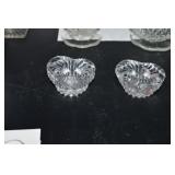 LOT EE 28 CRYSTAL HEART CANDLE HOLDERS